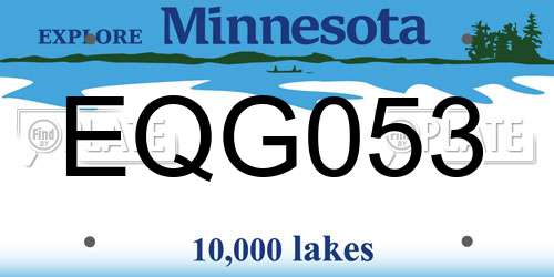 EQG053 Minnesota License Plate