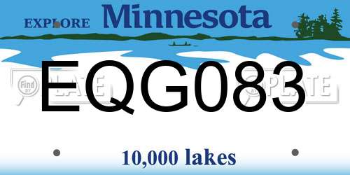 EQG083 Minnesota License Plate