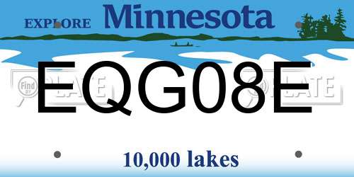 EQG08E Minnesota License Plate