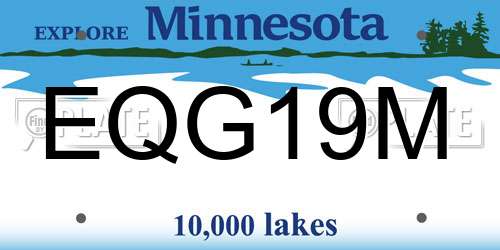EQG19M Minnesota License Plate