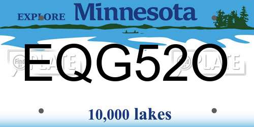 EQG52O Minnesota License Plate