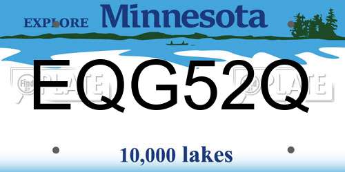 EQG52Q Minnesota License Plate