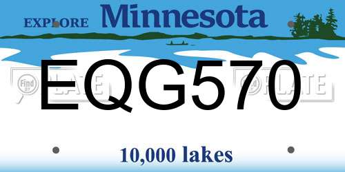EQG570 Minnesota License Plate