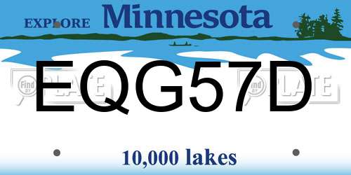 EQG57D Minnesota License Plate