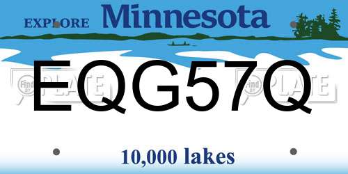 EQG57Q Minnesota License Plate