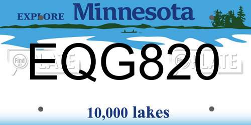 EQG820 Minnesota License Plate