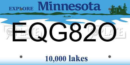EQG82O Minnesota License Plate