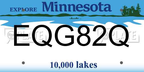 EQG82Q Minnesota License Plate