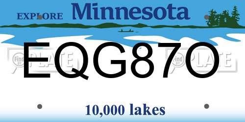 EQG87O Minnesota License Plate