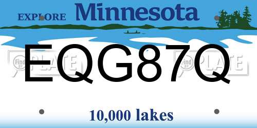 EQG87Q Minnesota License Plate