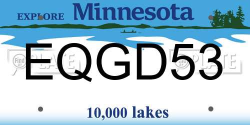 EQGD53 Minnesota License Plate