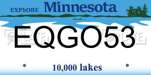 EQGO53 Minnesota License Plate