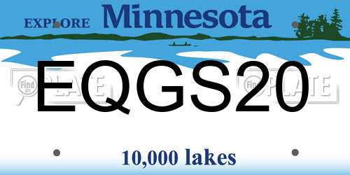 EQGS20 Minnesota License Plate
