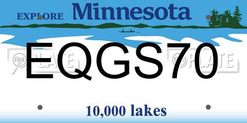 EQGS70 Minnesota License Plate