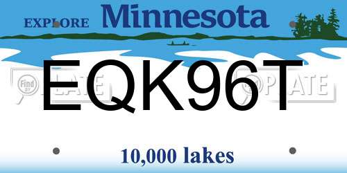 EQK96T Minnesota License Plate