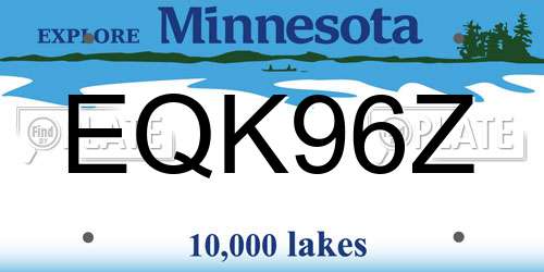 EQK96Z Minnesota License Plate