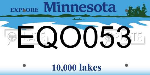 EQO053 Minnesota License Plate