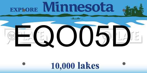EQO05D Minnesota License Plate