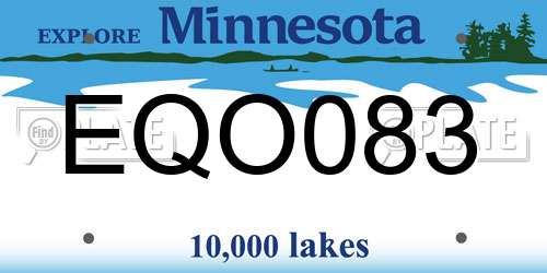 EQO083 Minnesota License Plate