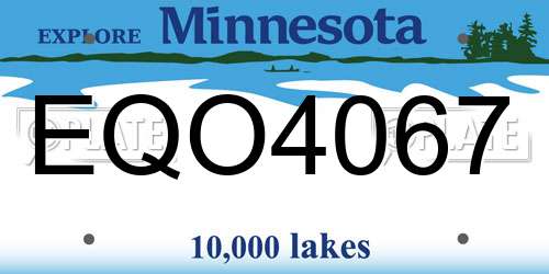 EQO4067 Minnesota License Plate