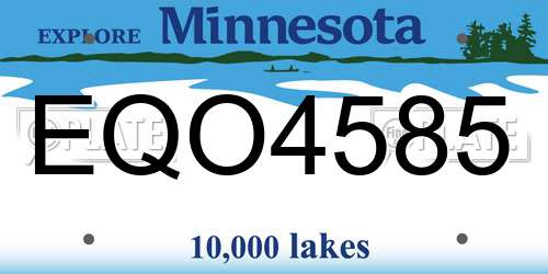 EQO4585 Minnesota License Plate