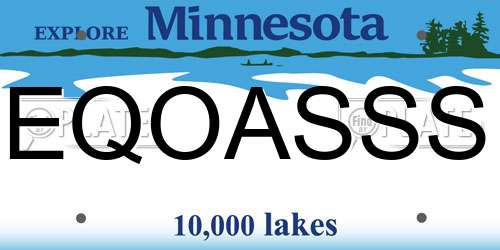 EQOASSS Minnesota License Plate