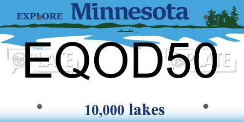 EQOD50 Minnesota License Plate