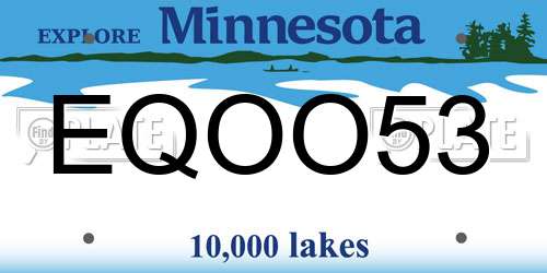 EQOO53 Minnesota License Plate