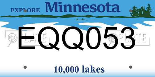 EQQ053 Minnesota License Plate