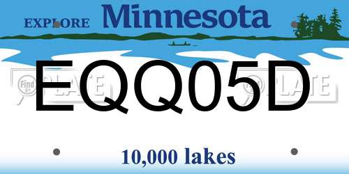 EQQ05D Minnesota License Plate