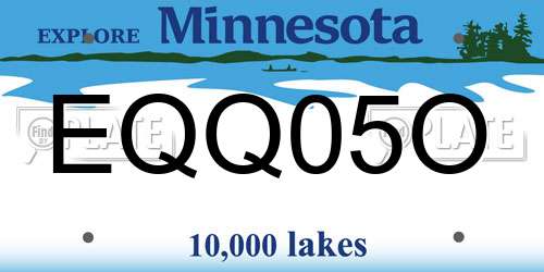 EQQ05O Minnesota License Plate