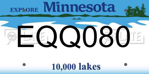 EQQ080 Minnesota License Plate