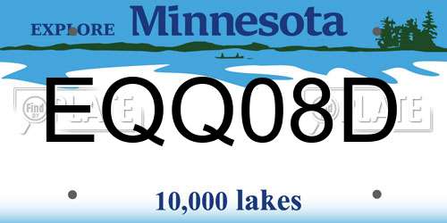 EQQ08D Minnesota License Plate