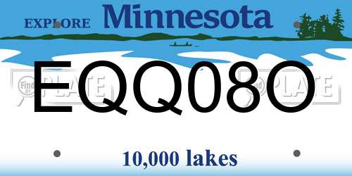 EQQ08O Minnesota License Plate