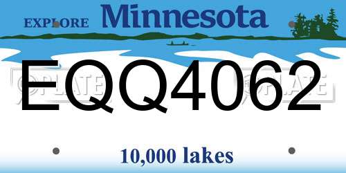 EQQ4062 Minnesota License Plate
