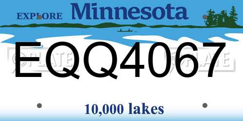 EQQ4067 Minnesota License Plate