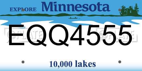 EQQ4555 Minnesota License Plate