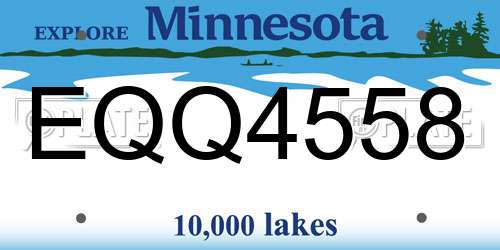 EQQ4558 Minnesota License Plate