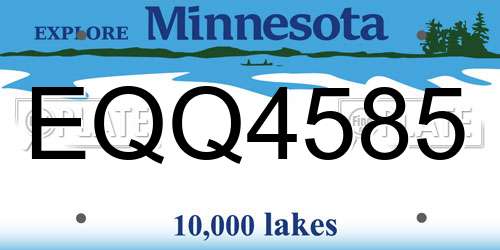 EQQ4585 Minnesota License Plate