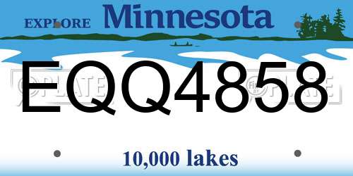 EQQ4858 Minnesota License Plate