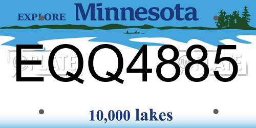 EQQ4885 Minnesota License Plate