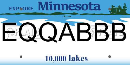 EQQABBB Minnesota License Plate