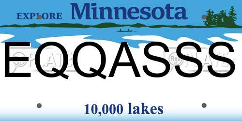 EQQASSS Minnesota License Plate