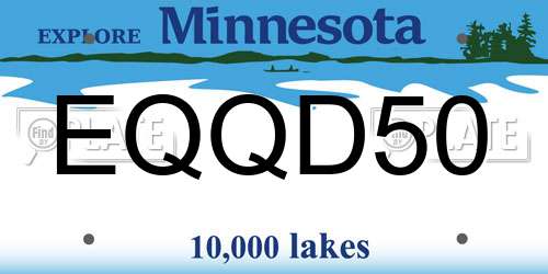 EQQD50 Minnesota License Plate