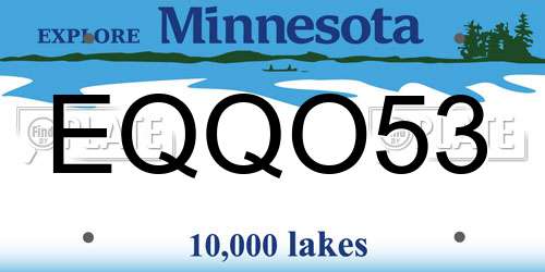 EQQO53 Minnesota License Plate