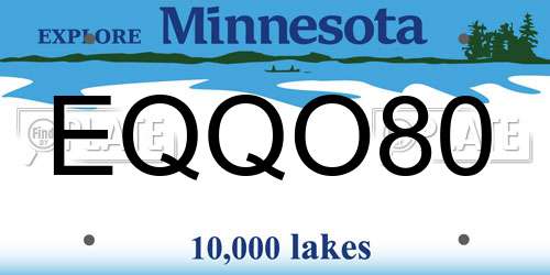EQQO80 Minnesota License Plate