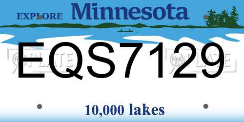 EQS7129 Minnesota License Plate