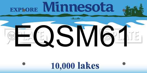 EQSM61 Minnesota License Plate