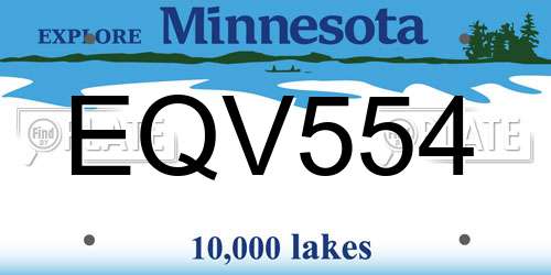 EQV554 Minnesota License Plate