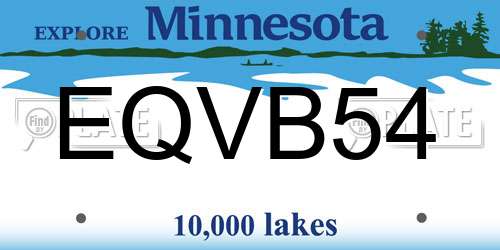 EQVB54 Minnesota License Plate